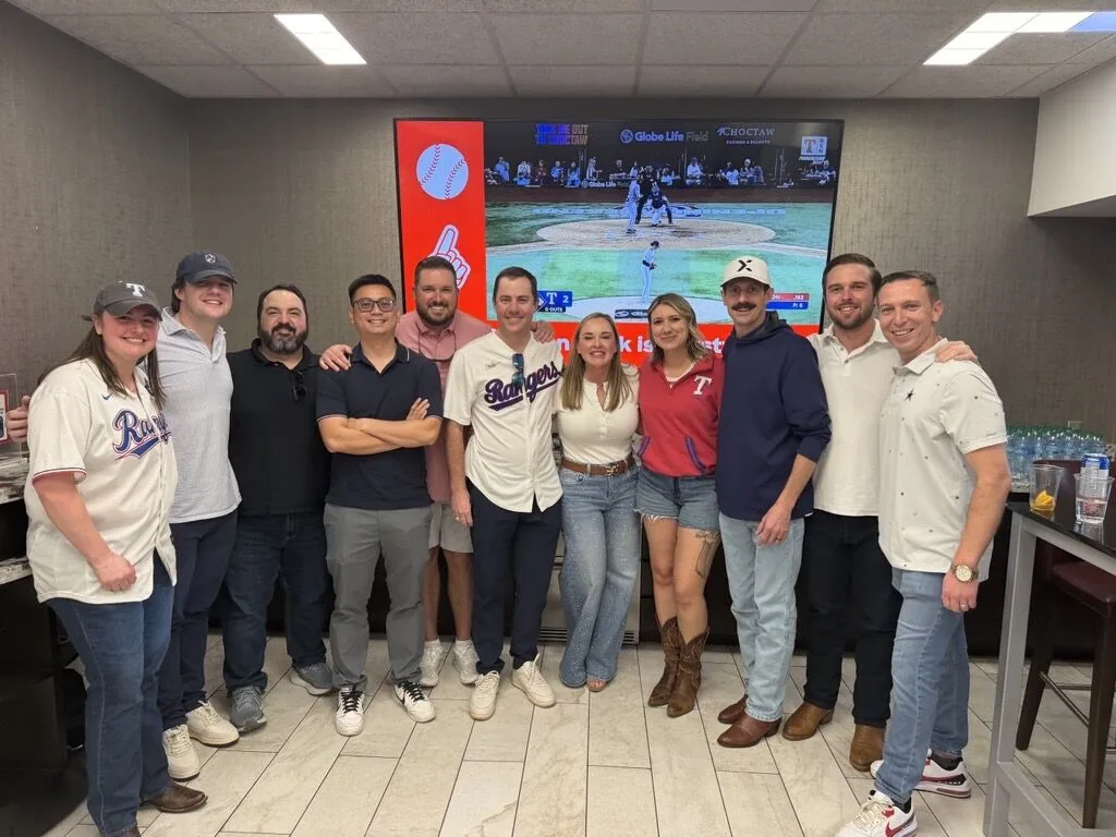 Freight Flex team members at a baseball watch party