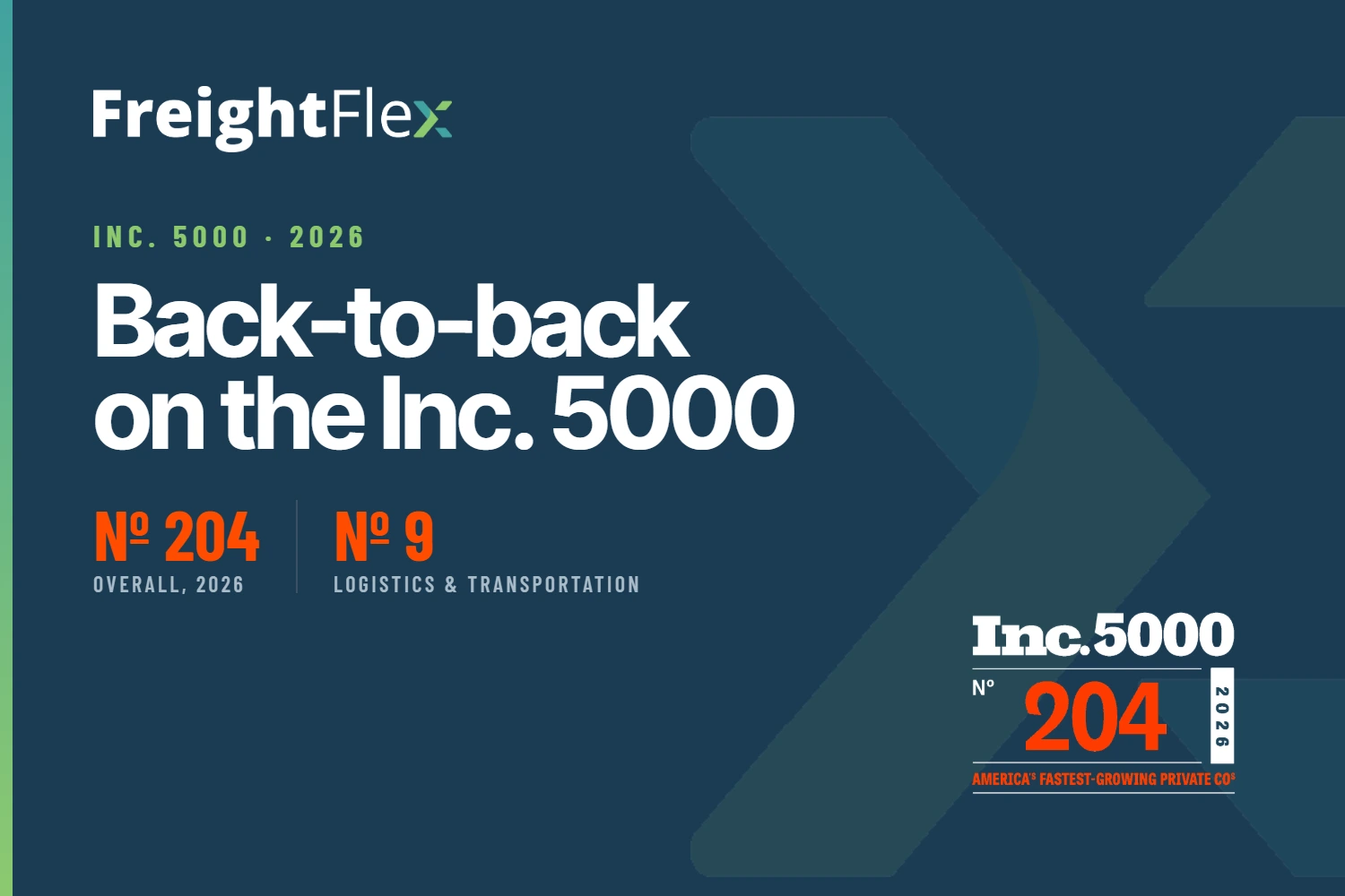 Freight Flex earns back-to-back Inc. 5000 recognition in 2026