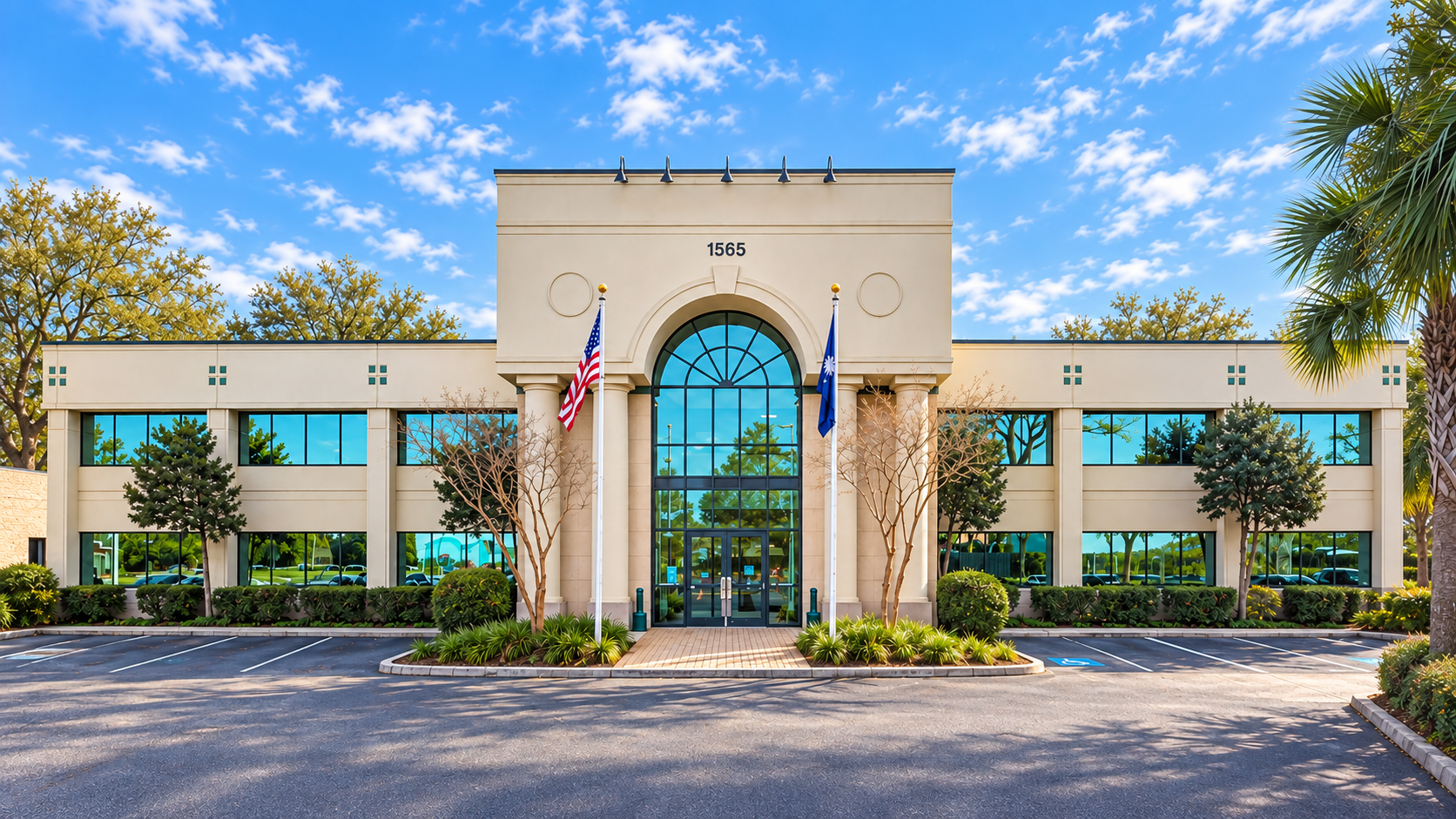 Retouched exterior view of the building at 1565 Sam Rittenberg Boulevard in Charleston, South Carolina